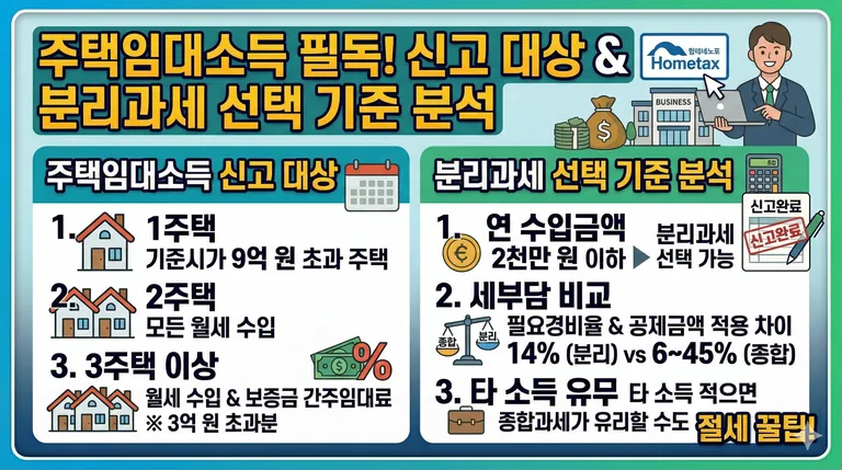 아파트 건물과 세금 계산기, 그리고 서류 뭉치가 놓여 있는 정돈된 느낌의 일러스트